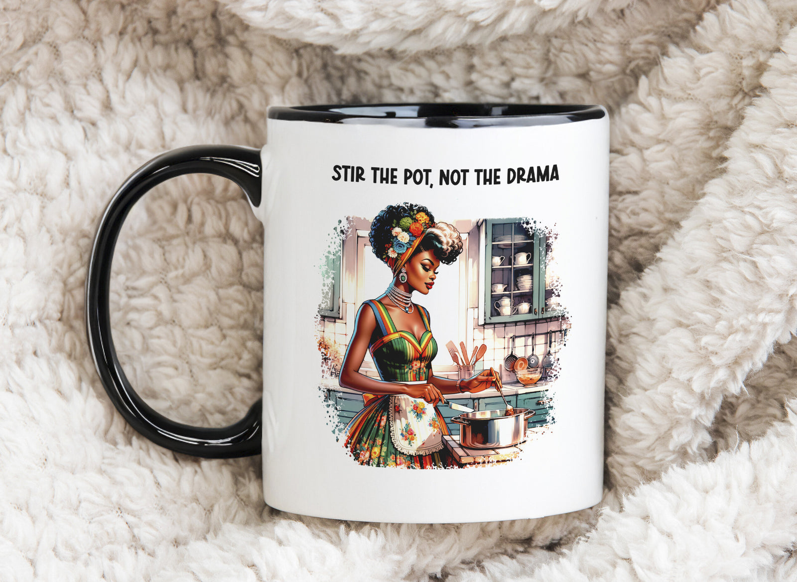 Stir the Pot Drama Queen Funny Novelty Mug Kitchen Gift Homemade Love Coffee Cup