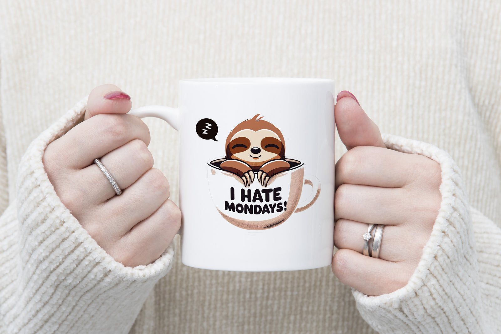 Sloth I Hate Mondays Novelty Mug Coffee Cup