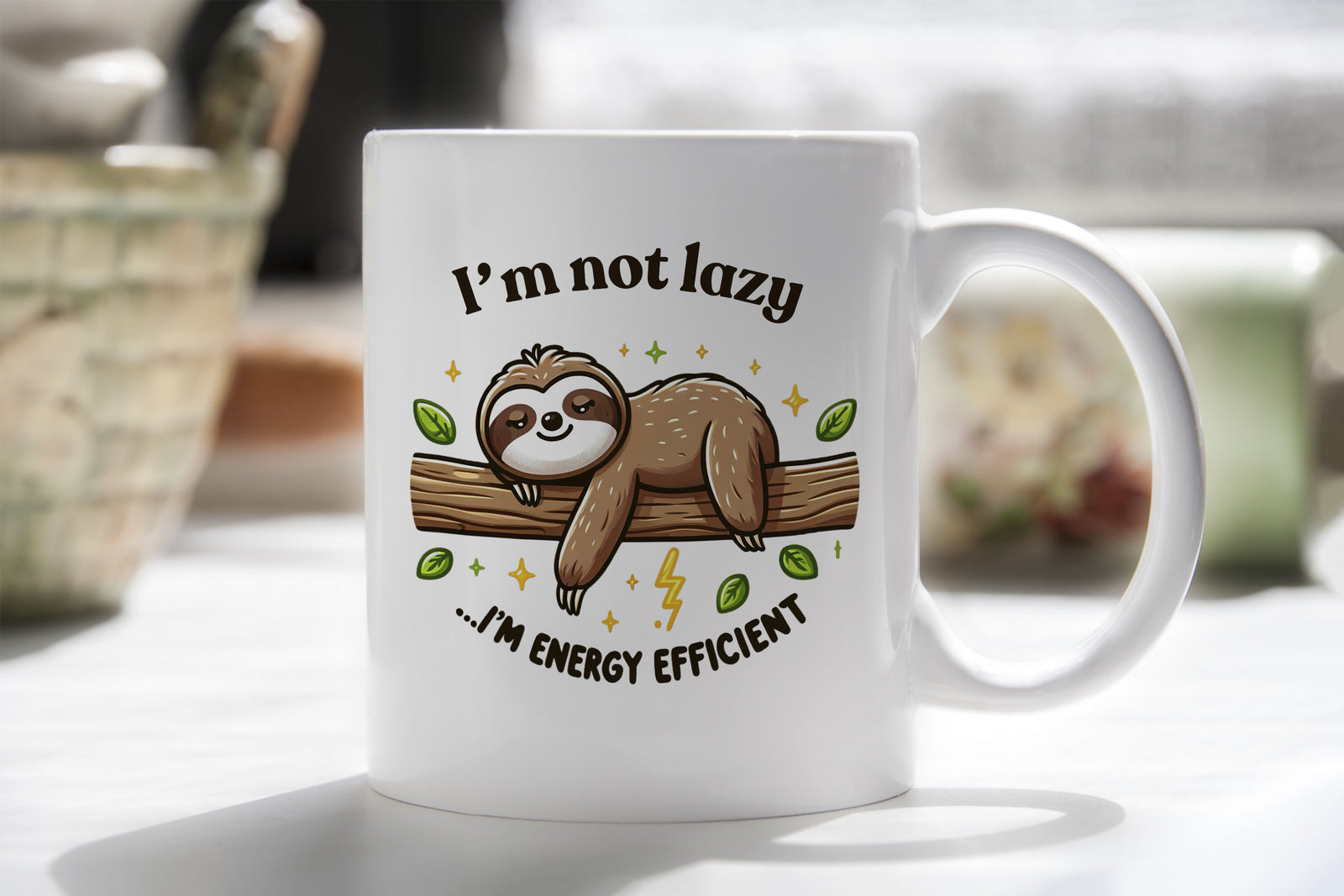 Sloth I'm not Lazy I'm Energy Efficient Novelty Mug
