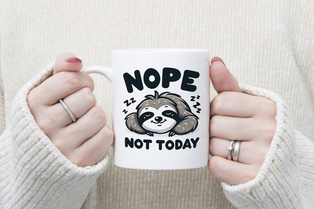 Sloth Nope Not Today Novelty Mug Fun Coffee Cup