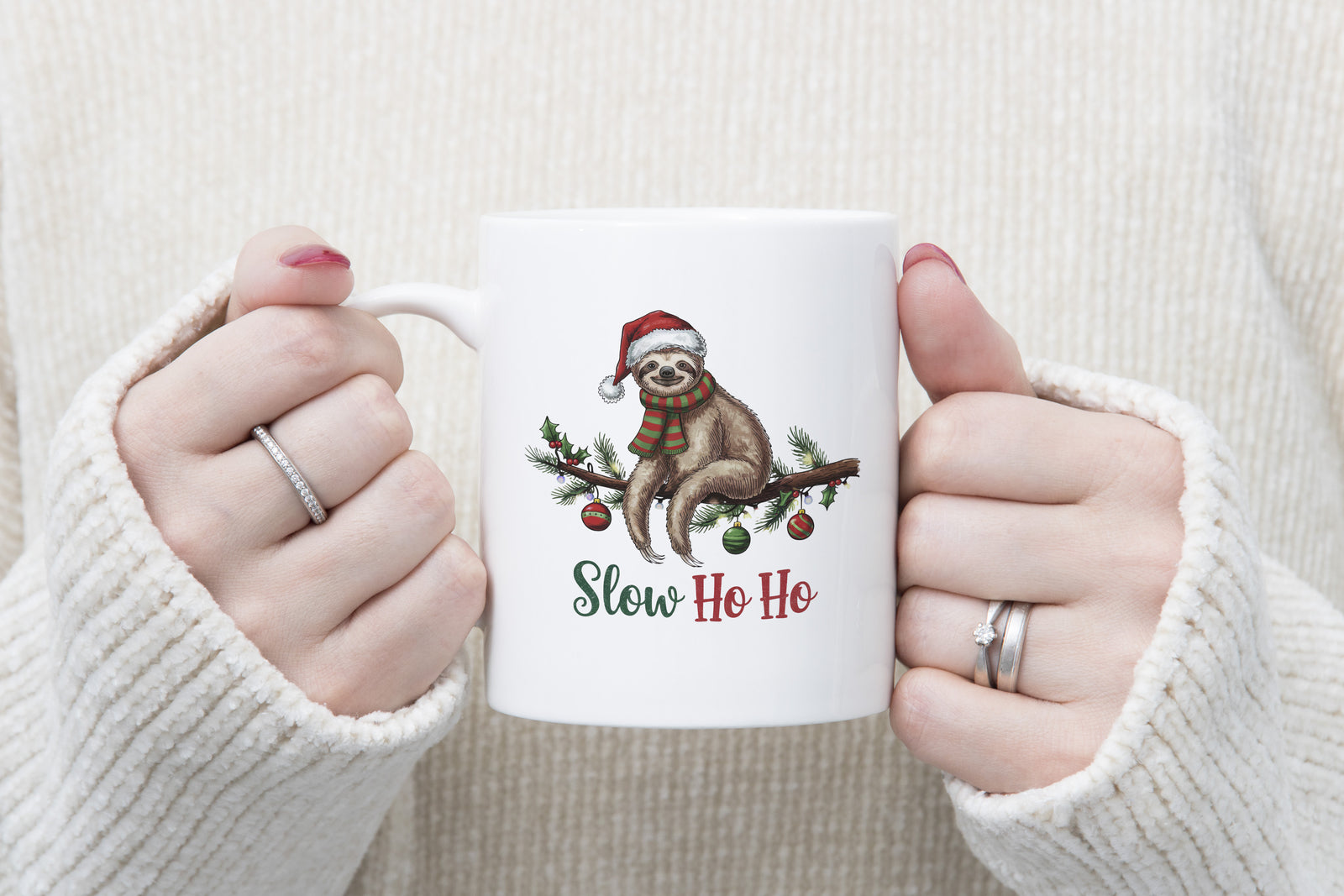 Funny Sloth Novelty Mug Slow Ho Ho Christmas