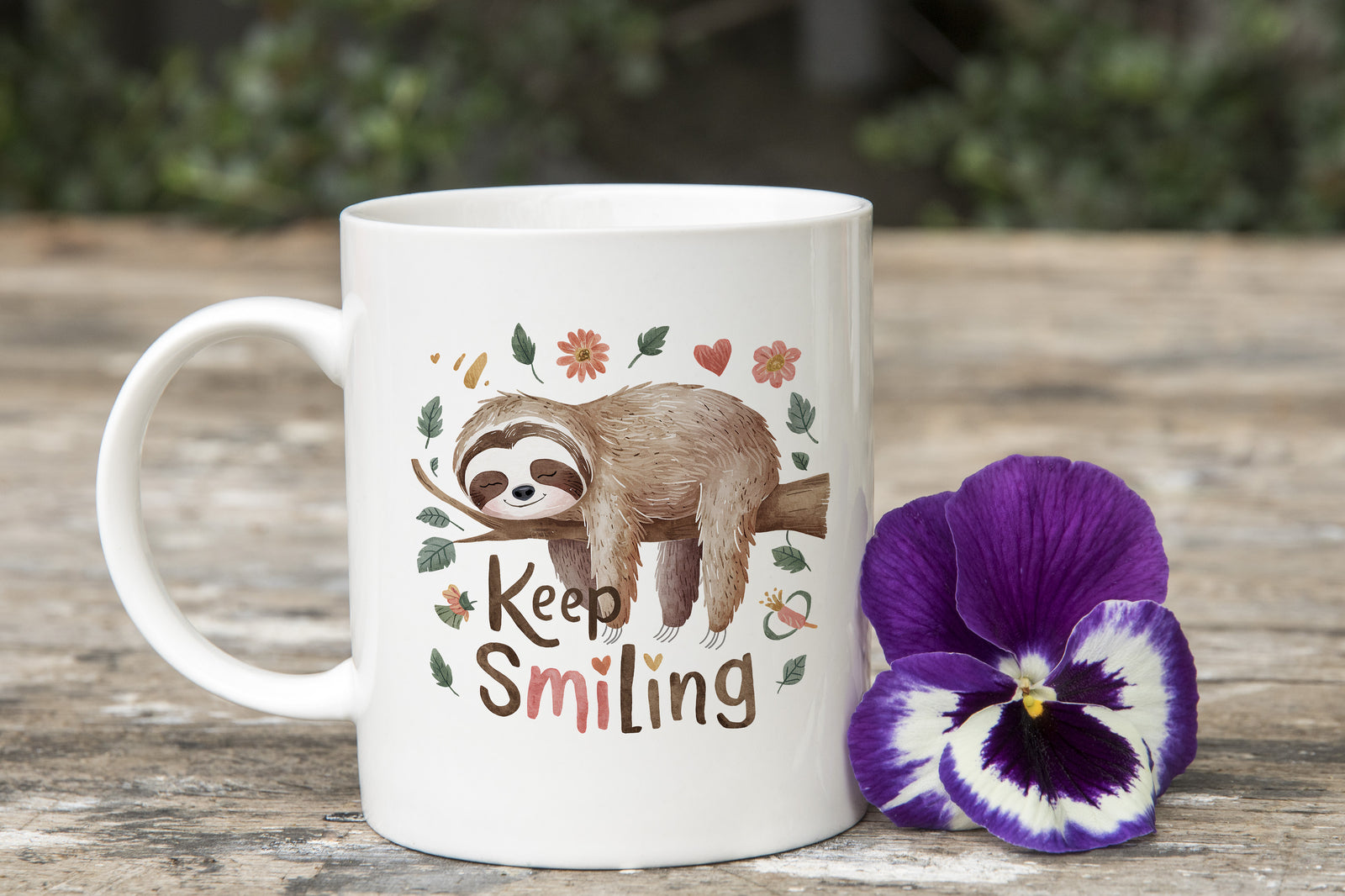 Sloth Mug Keep Smiling Happy Coffee Novelty Cup