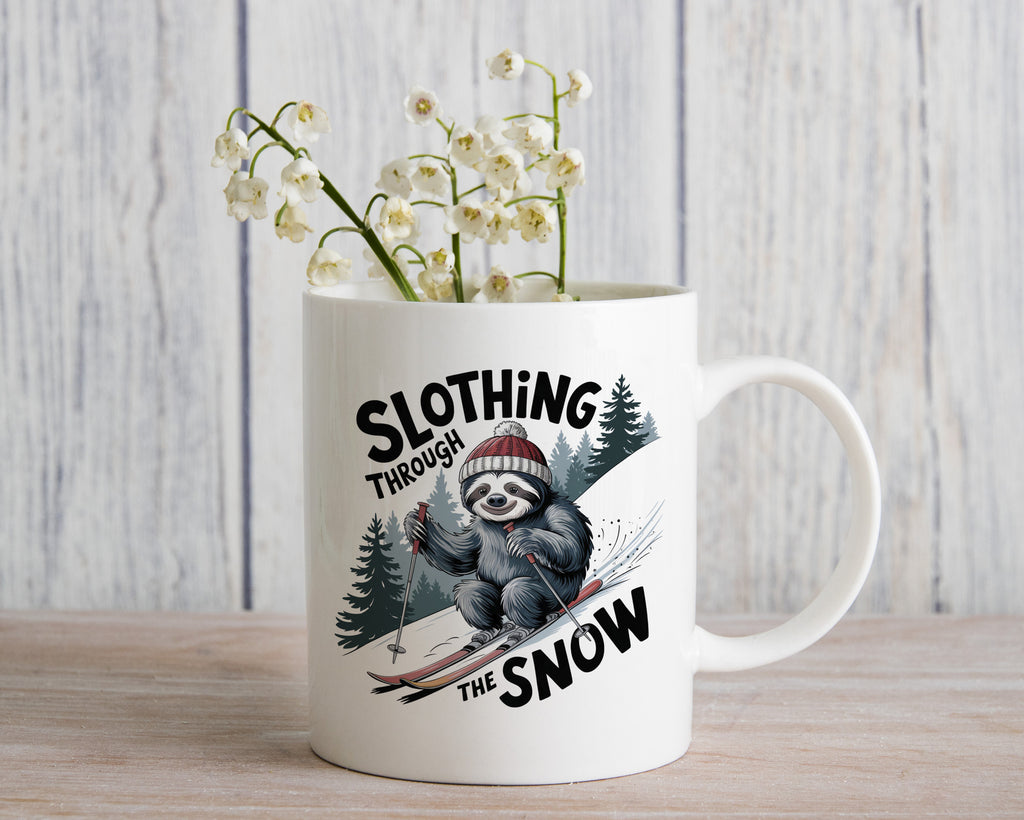 Christmas Sloth Mug Slothing Through the Snow Coffee Novelty Cup