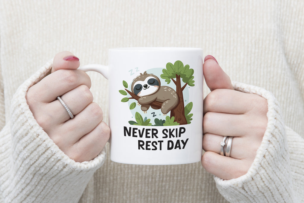 Sloth Mug Never Skip Rest Day Coffee Novelty Cup