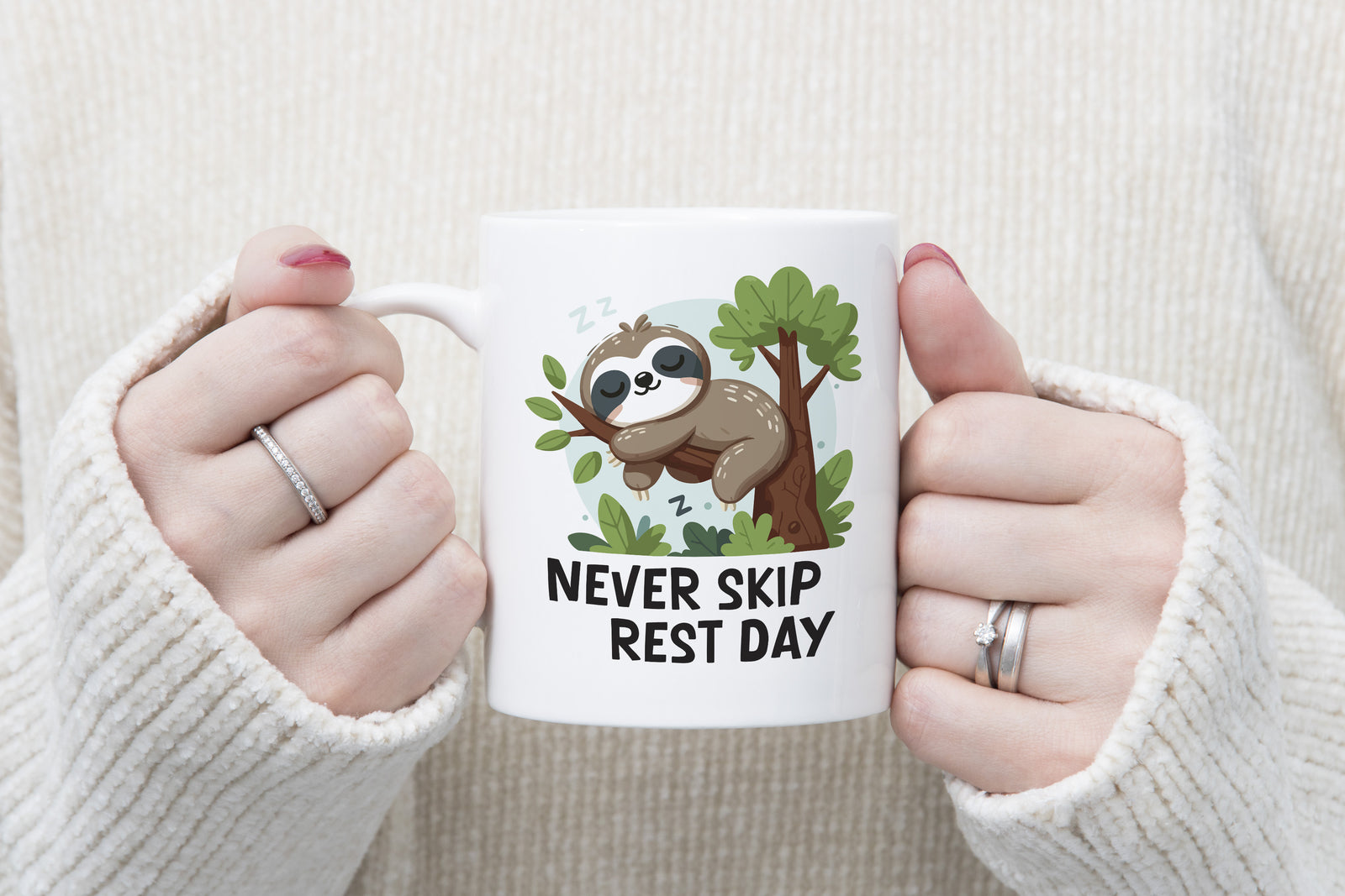 Sloth Mug Never Skip Rest Day Coffee Novelty Cup