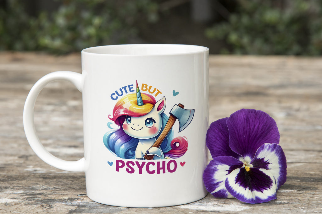 Cute but Psycho Girlfriend GF Unicorn Novelty Mug Girl Friend lover Coffee Cup