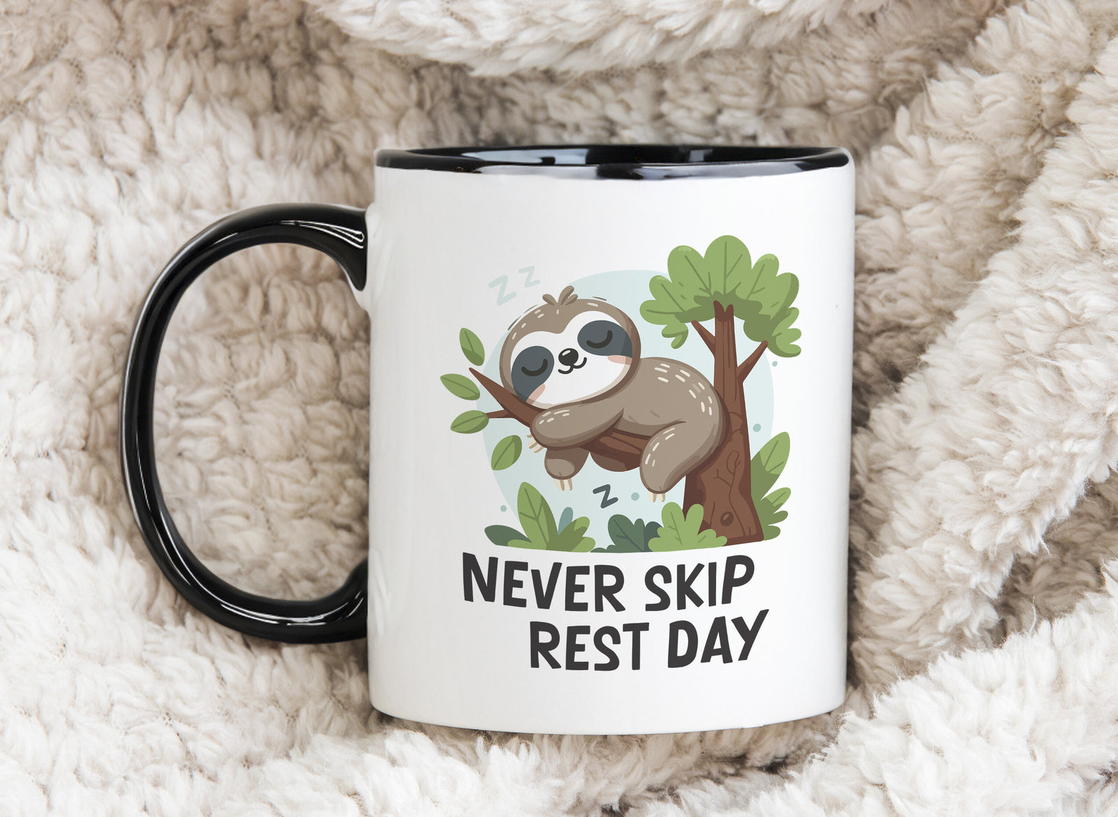 Sloth Mug Never Skip Rest Day Coffee Novelty Cup