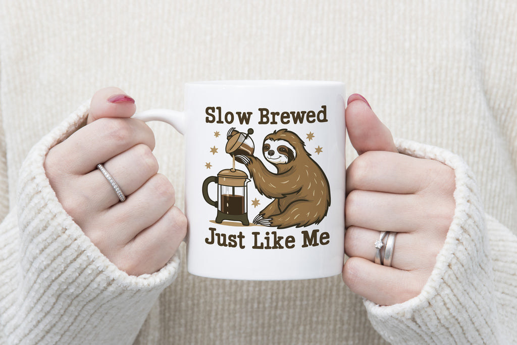 Sloth Mug Slow Brewed Just Like Me Coffee Novelty Cup