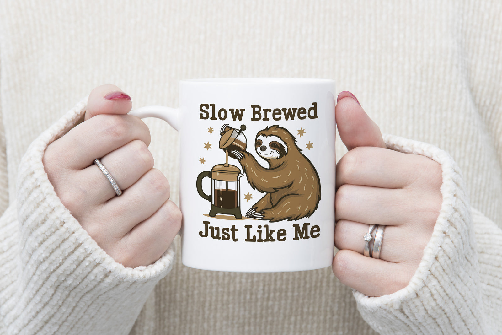 Sloth Mug Slow Brewed Just Like Me Coffee Novelty Cup