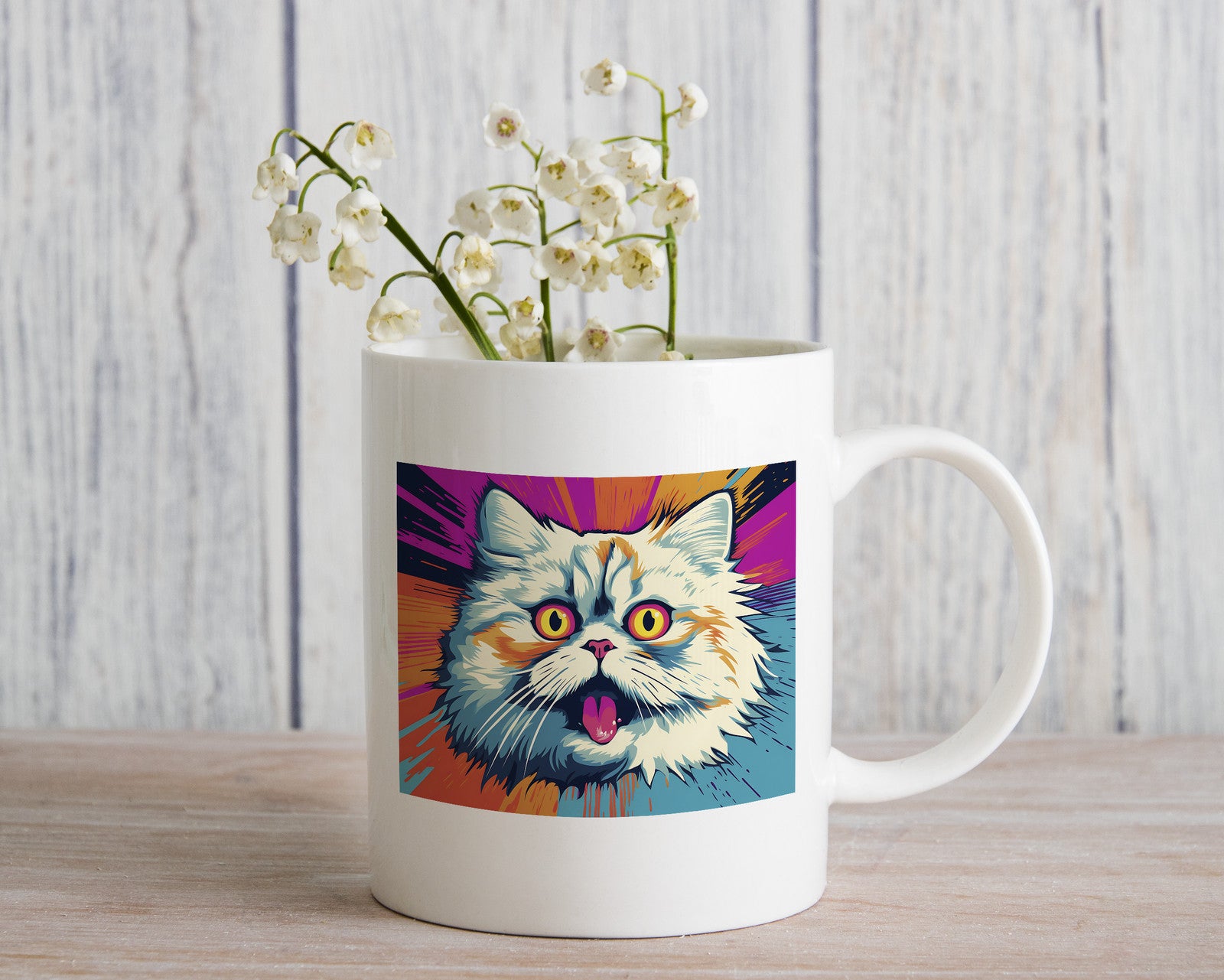 Pop art Cat Novelty mug Caffeine Cup