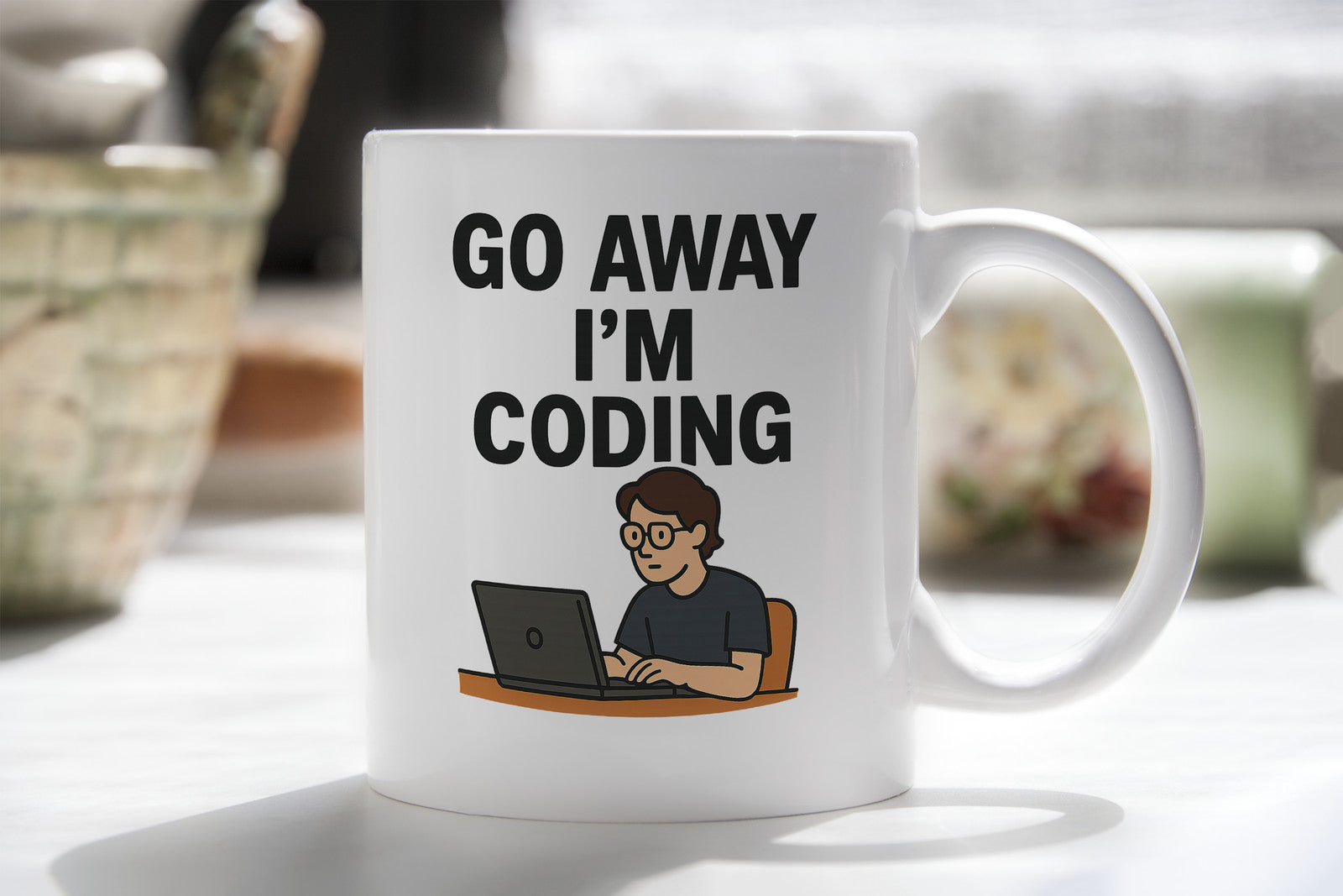 Go Away I'm Coding Novelty Mug Funny Nerd Coffee Cup