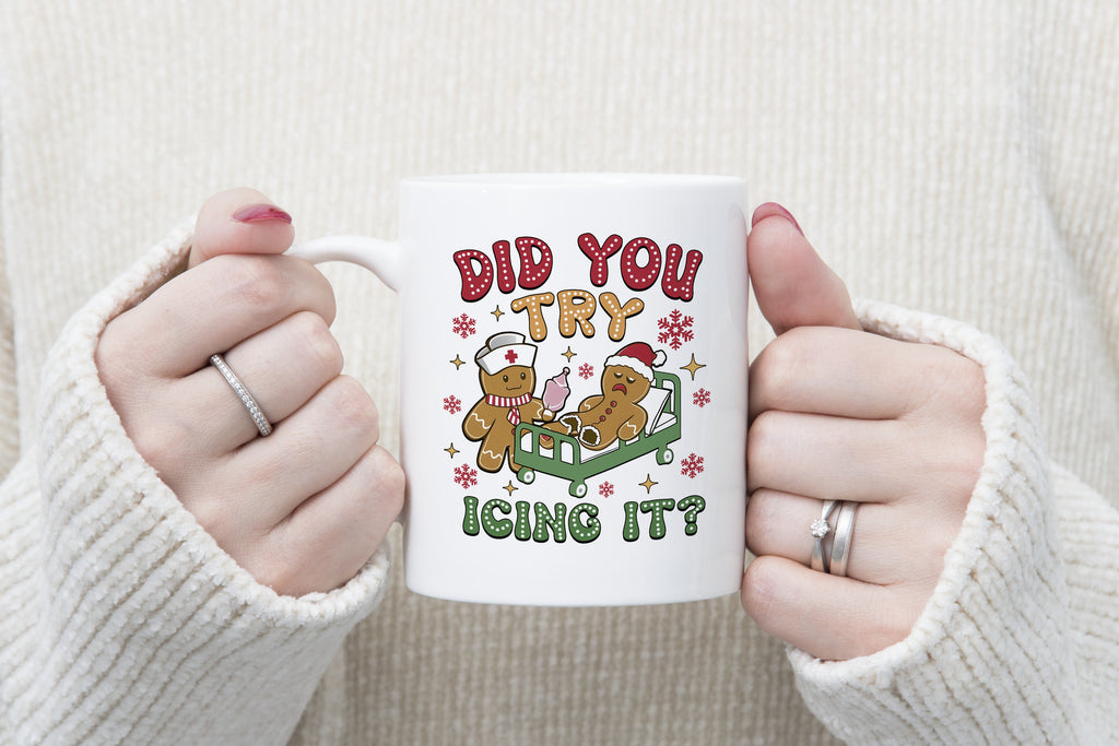 Gingerbread did you try ice it funny Christmas Novelty mug Caffeine Cup