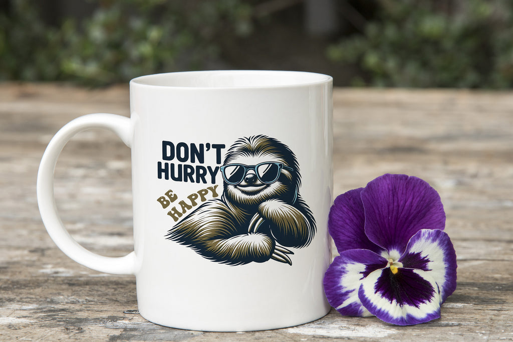 Sloth Mug Don't Hurry Be Happy Coffee Novelty Cup