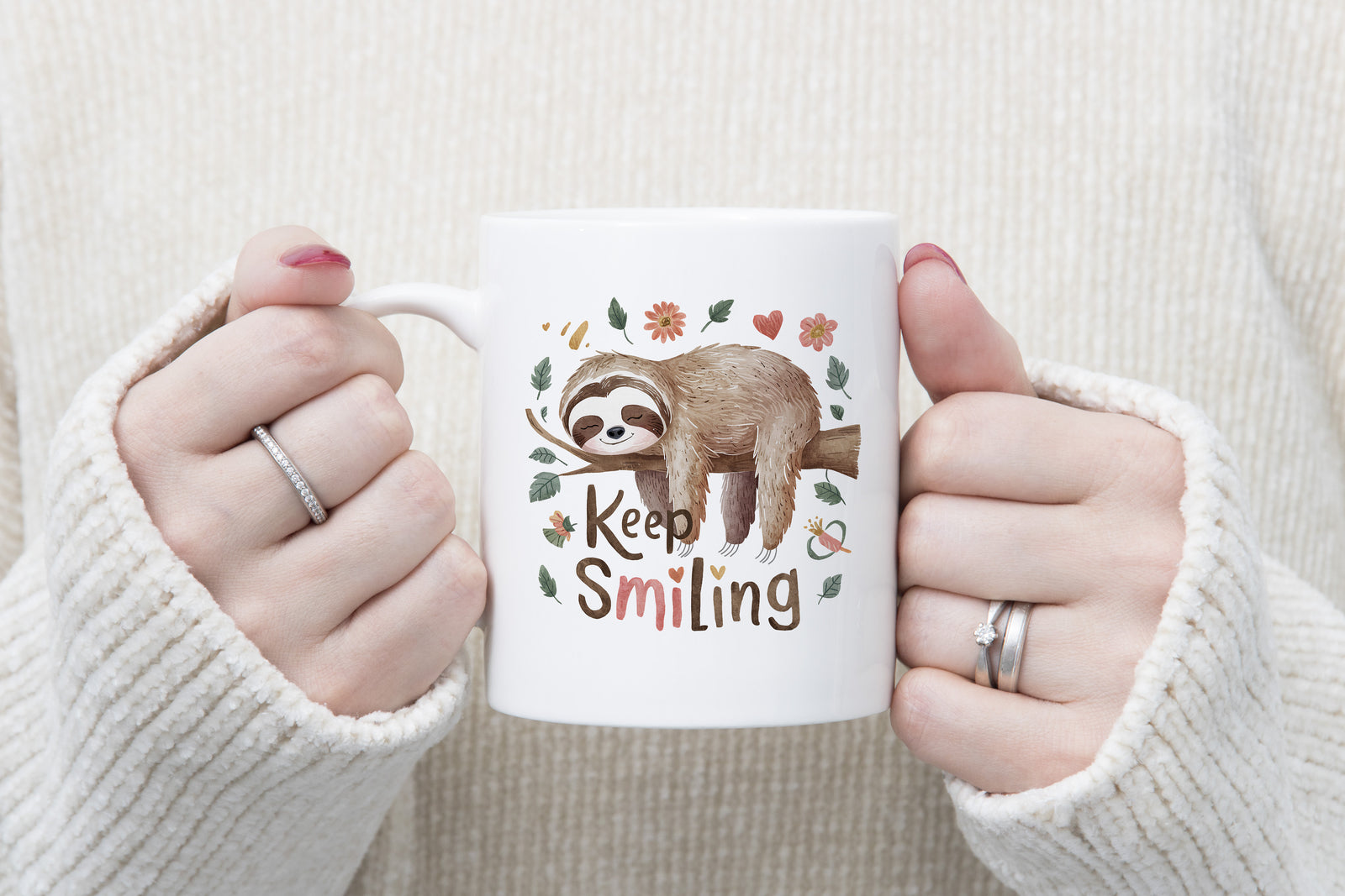 Sloth Mug Keep Smiling Happy Coffee Novelty Cup