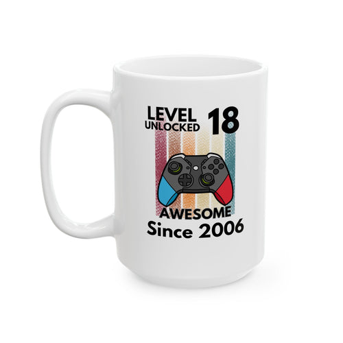 18 Year Old Birthday Gift Gamer Novelty Mug Awesome Since 2006