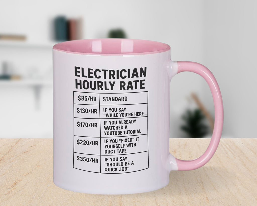 Electrician hourly wage funny Novelty mug Coffee Cup