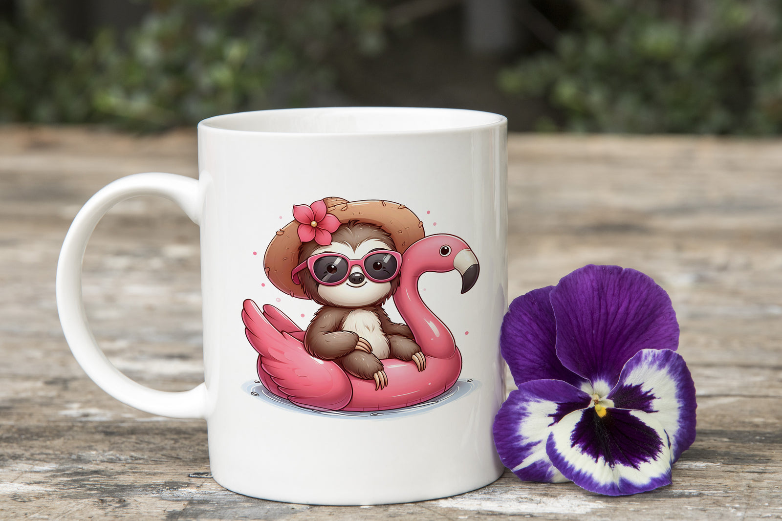 Sloth Novelty Mug Caffeine Pool Party Inflatable flamingo Tea Cup