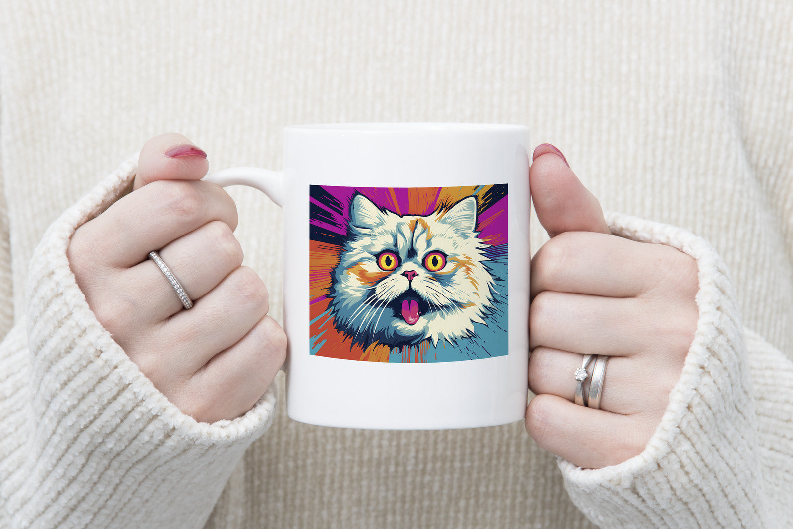 Pop art Cat Novelty mug Caffeine Cup