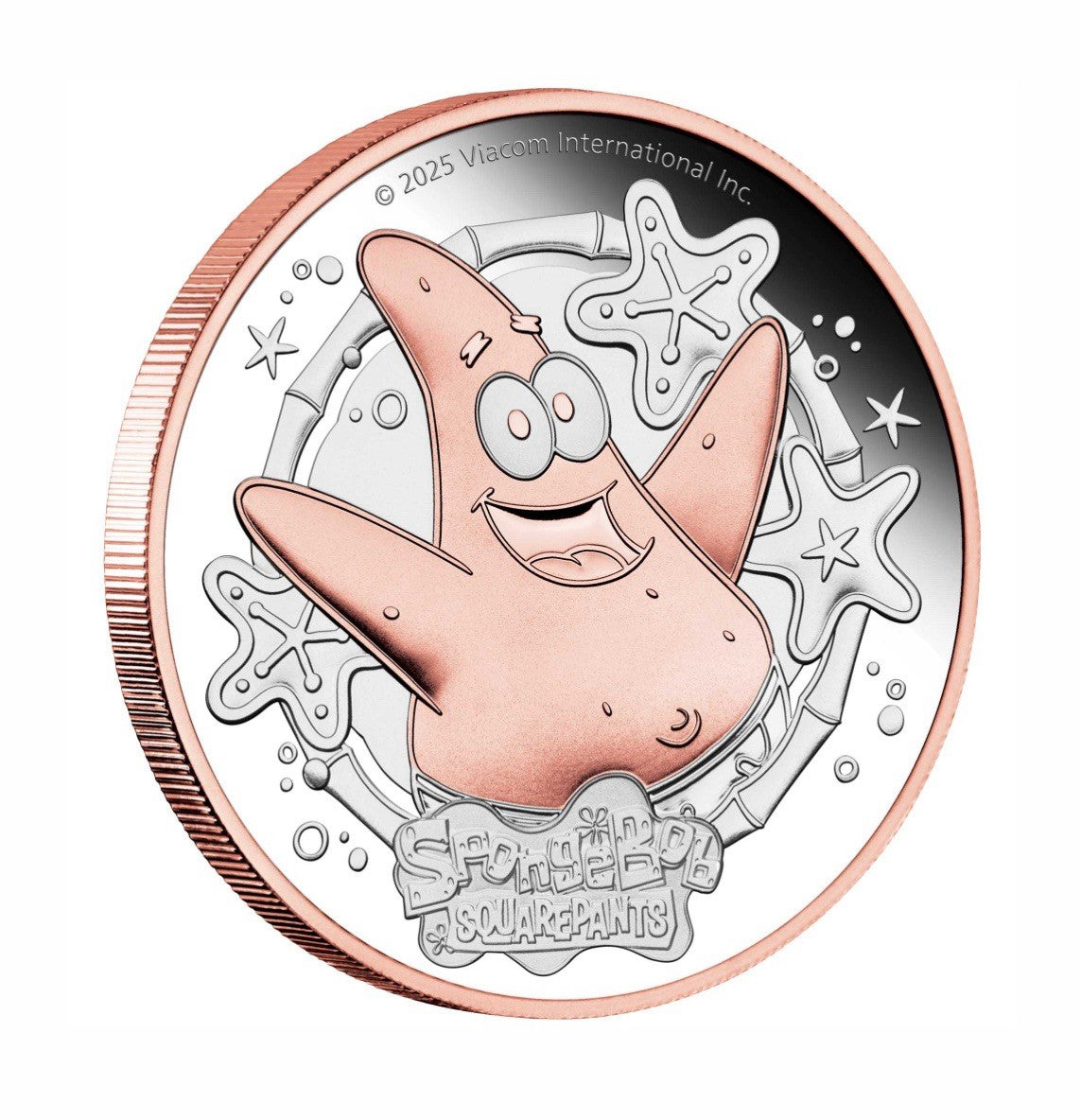 Tuvalu PATRICK STAR Spongebob Squarepants 2025 P 2oz Silver Proof Gilded $2 Coin