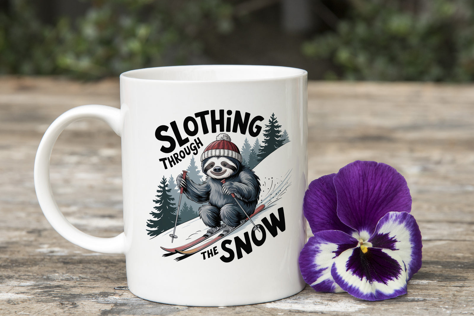 Christmas Sloth Mug Slothing Through the Snow Coffee Novelty Cup
