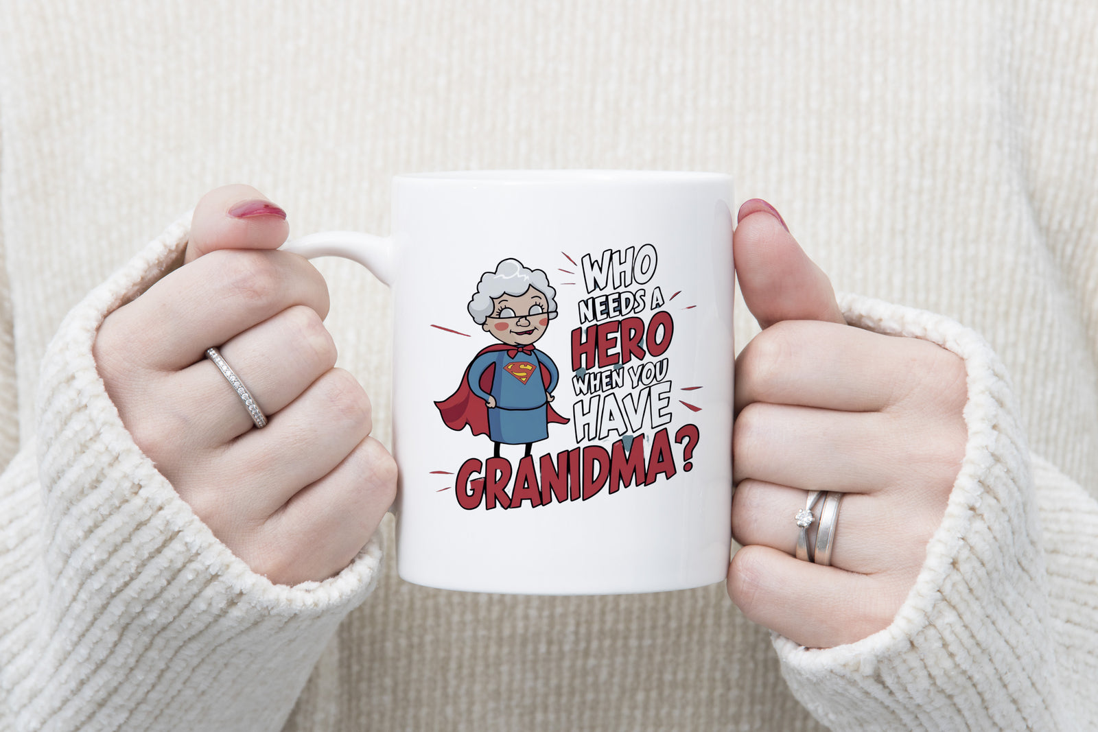 Grandma Gift Superhero Granny Novelty Mug Gift for Christmas Coffee Cup