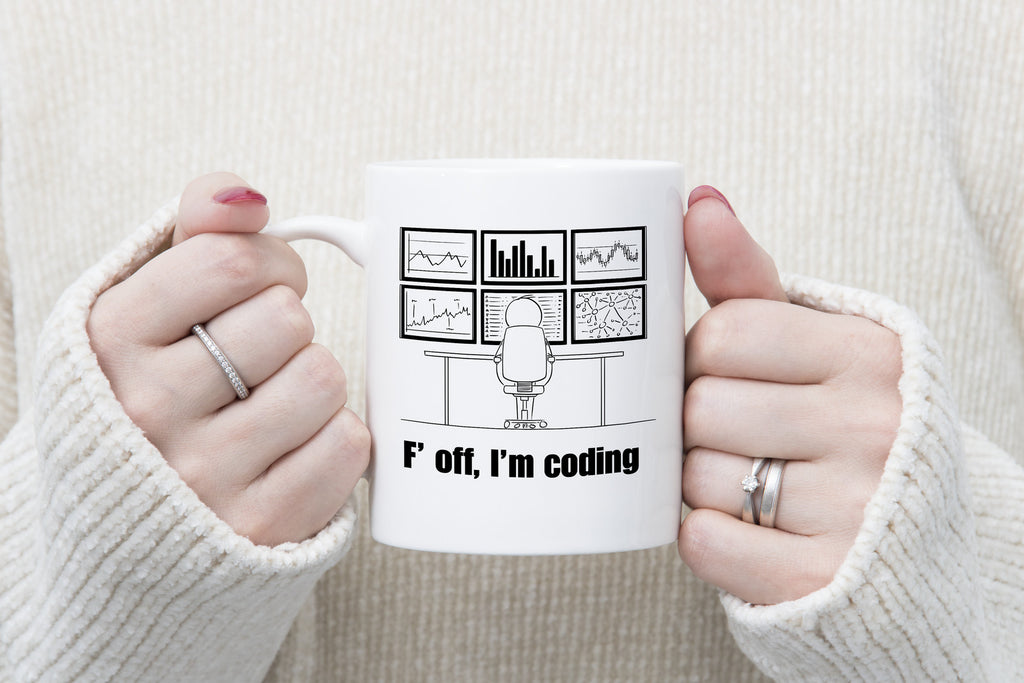 F' Off I'm Coding Novelty Mug Funny Geek Adult Coffee Cup Go Away