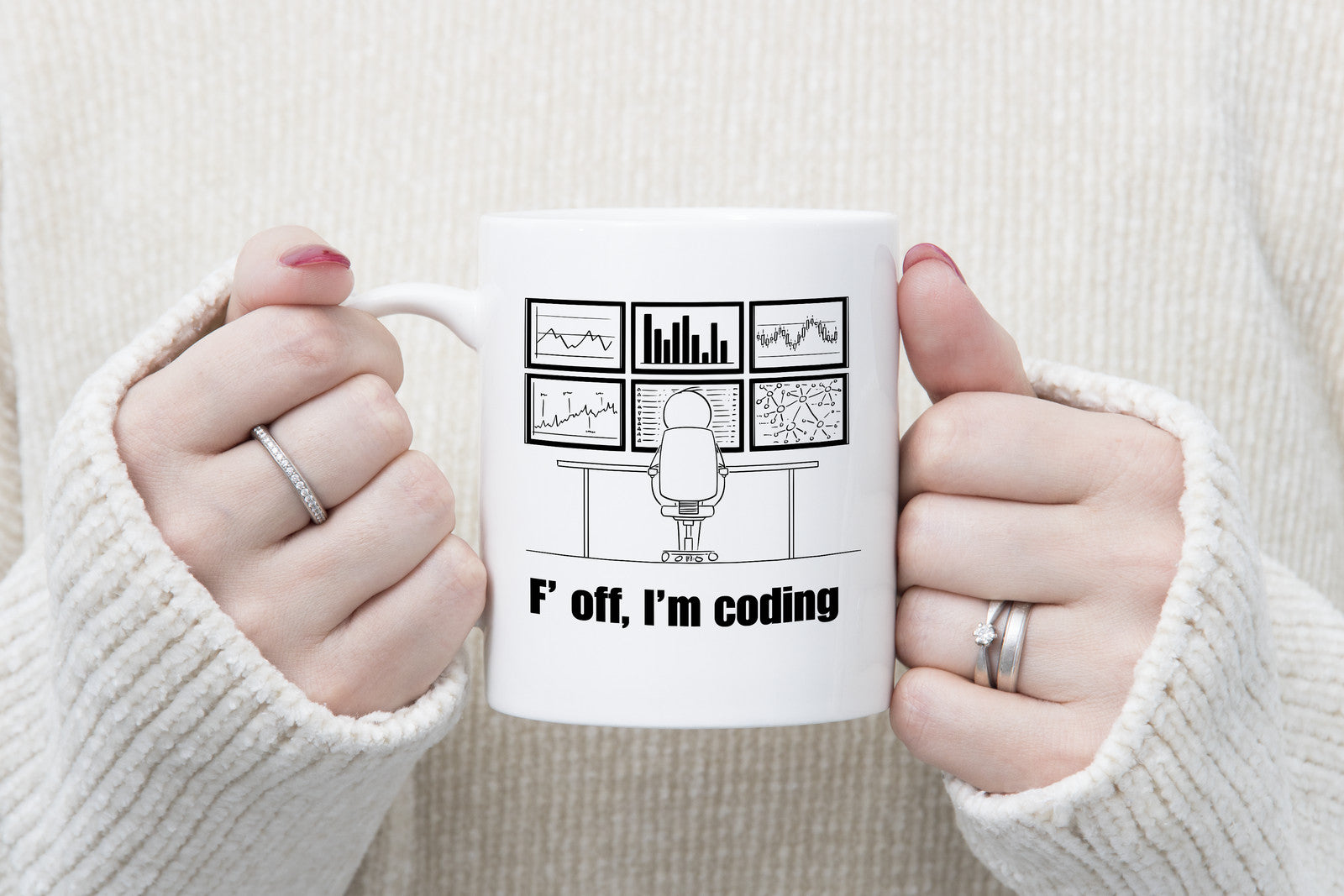 F' Off I'm Coding Novelty Mug Funny Geek Adult Coffee Cup Go Away