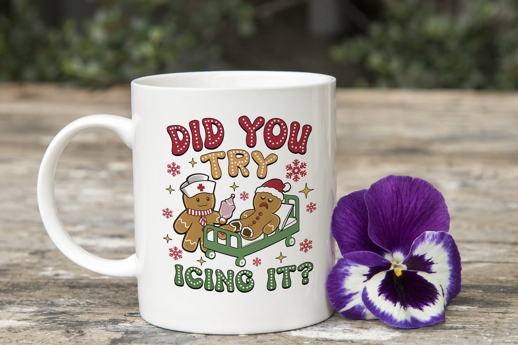 Gingerbread did you try ice it funny Christmas Novelty mug Caffeine Cup