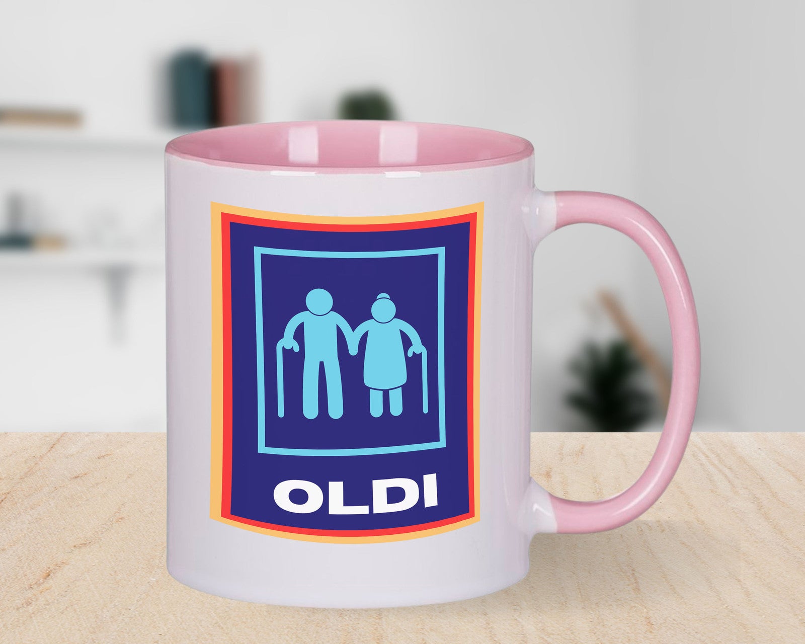 Oldi Mobility Walker Funny Old Novelty Mug Aldi Old Couple Parody
