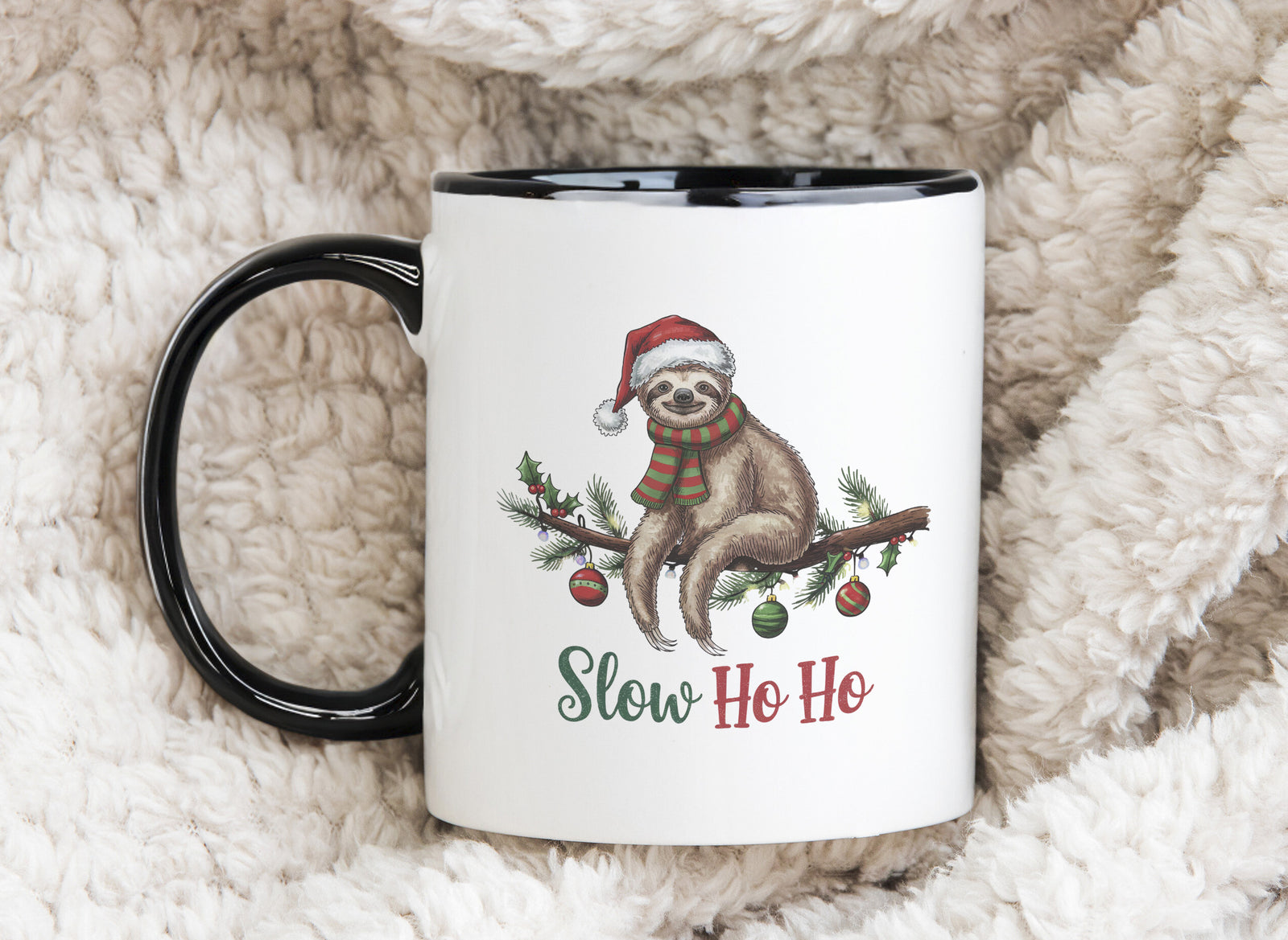 Funny Sloth Novelty Mug Slow Ho Ho Christmas