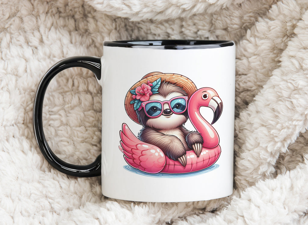 Sloth on float Novelty Mug Caffeine Pool Party Inflatable flamingo Tea Cup
