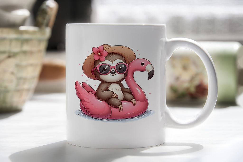 Sloth Novelty Mug Caffeine Pool Party Inflatable flamingo Tea Cup