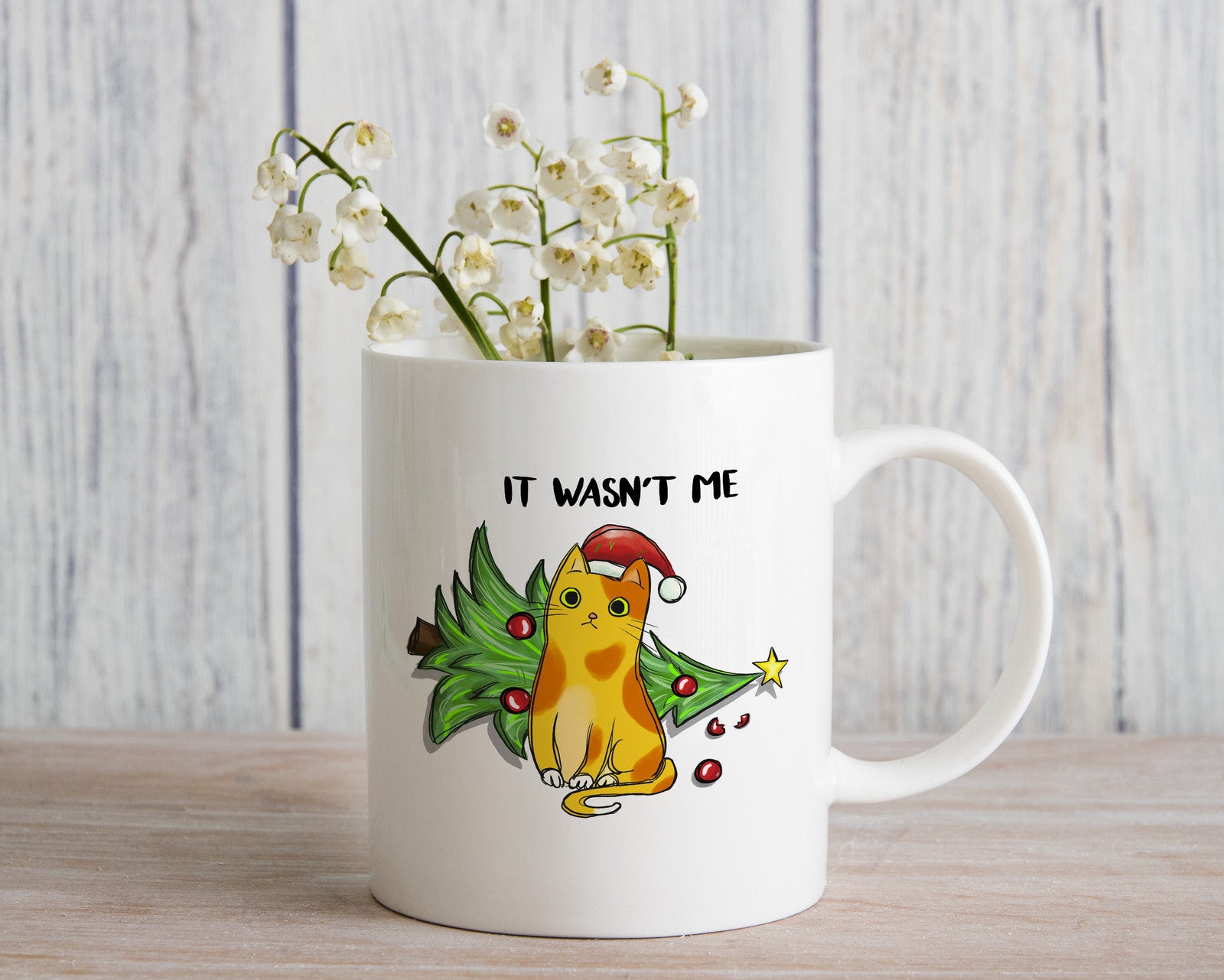 Cat Christmas Tree Killer Novelty Mug Caffeine Tea Cup
