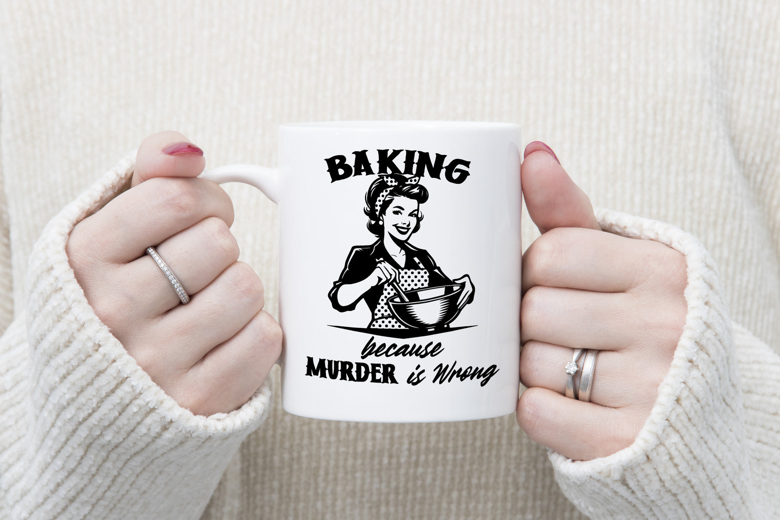 Baking Novelty Mug Bake Lover People Murder is Wrong Coffee Cup