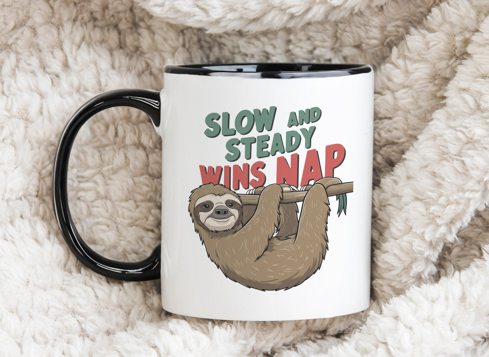 Sloth Novelty Mug Coffee Cup Slow and Steady Wins the Nap
