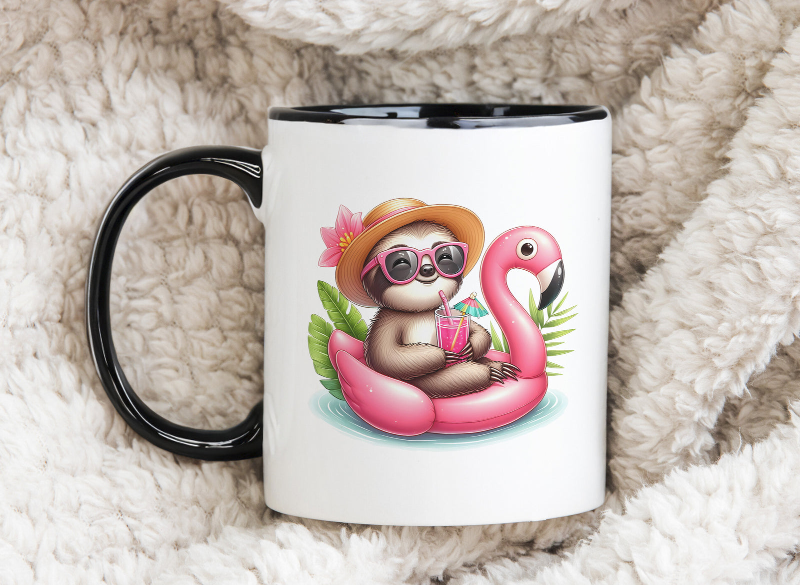 Summer Holidays Sloth Novelty Mug Caffeine Inflatable flamingo Tea Cup