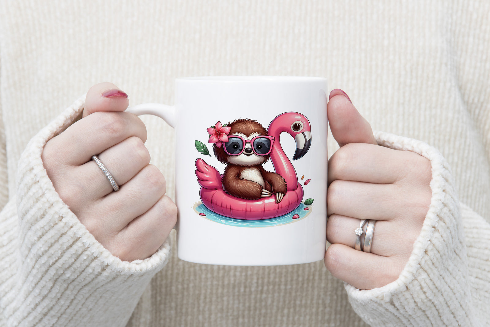 Sloth Summer Float Novelty Mug Fun Coffee Cup