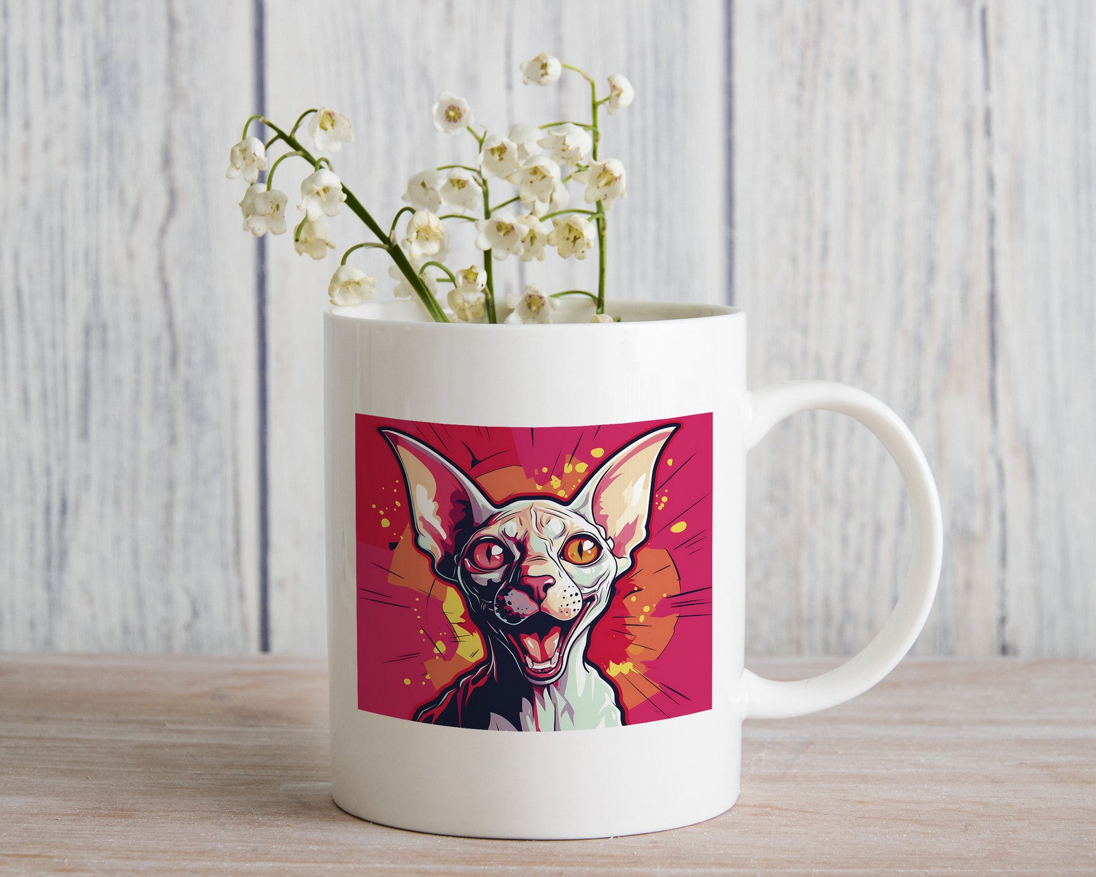 Sphynx cat pop art Novelty Mug Fun Coffee Cup