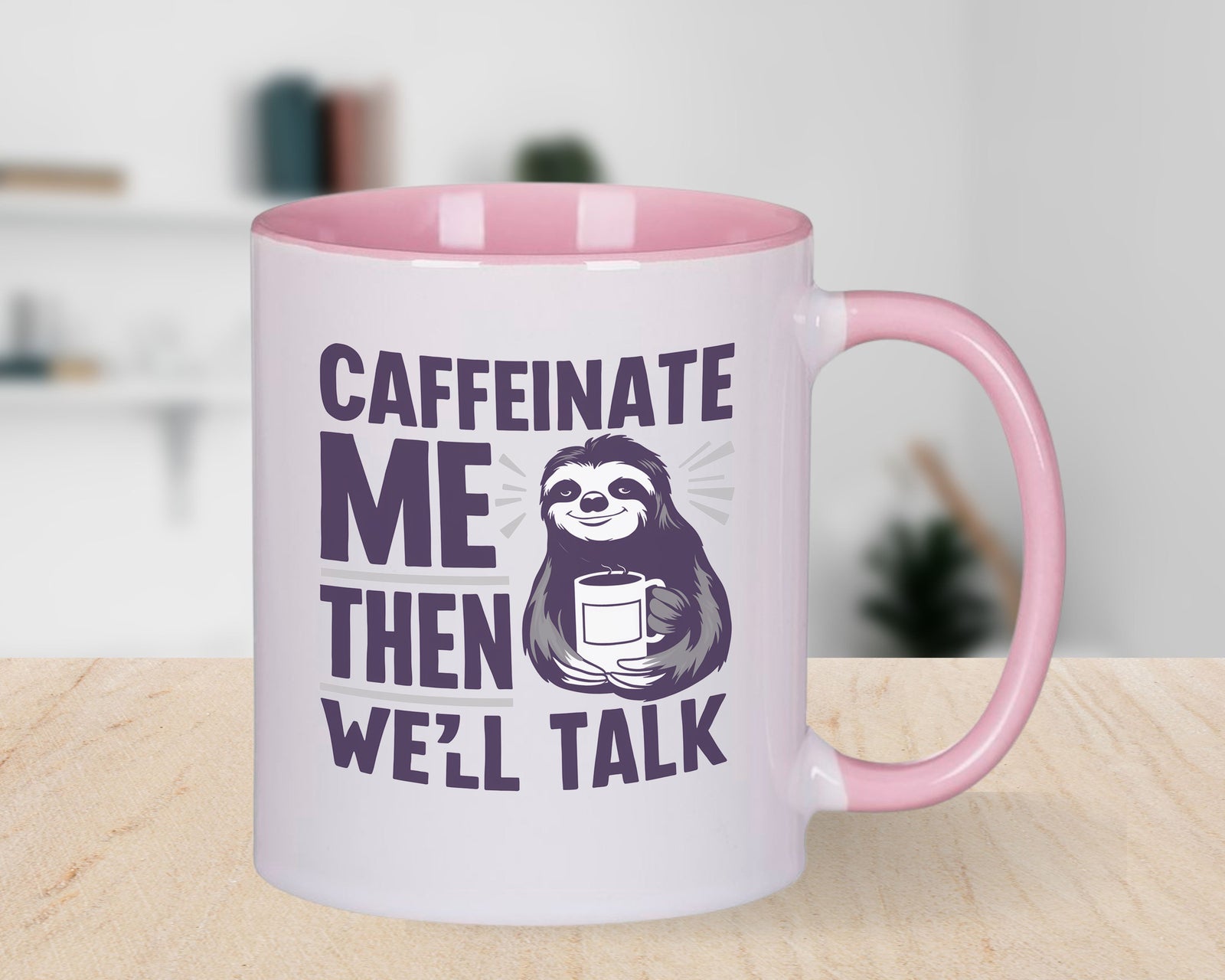 Sloth Mug Caffeinate Me Then We'll Talk Coffee Novelty Cup