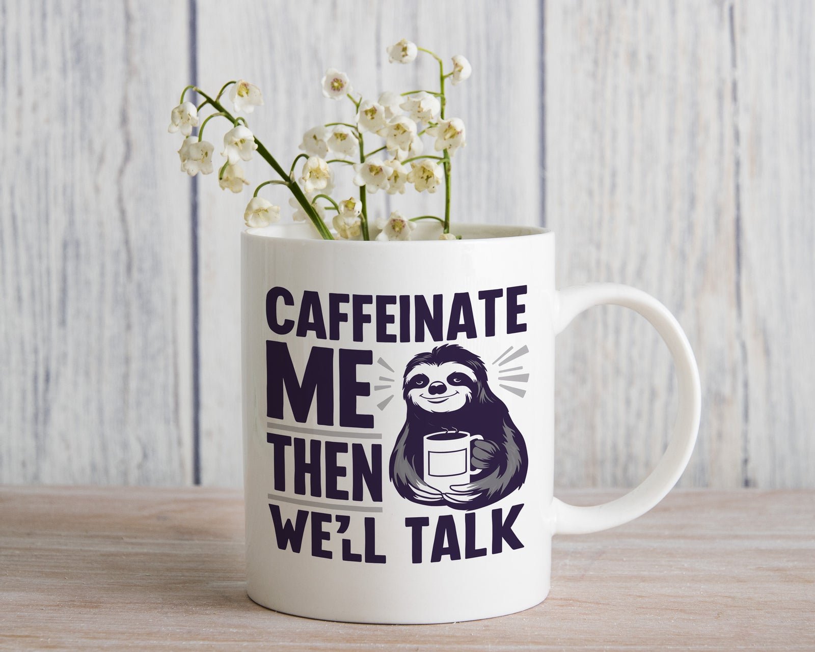 Sloth Mug Caffeinate Me Then We'll Talk Coffee Novelty Cup