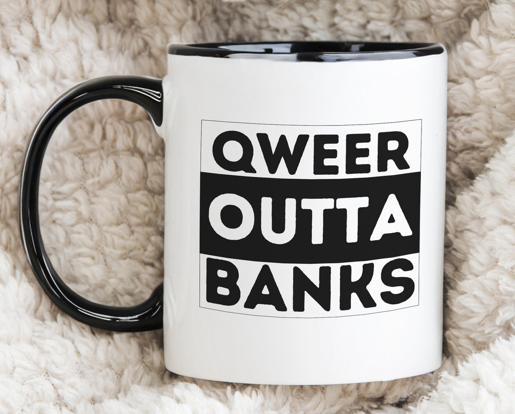 Qweer outta Banks ACT Novelty Mug Gay Pride LGBTQIA Coffee Cup