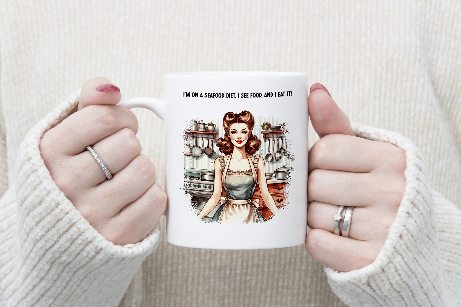 See Food Diet Funny Novelty Mug Seafood Funny Gift Coffee Cup