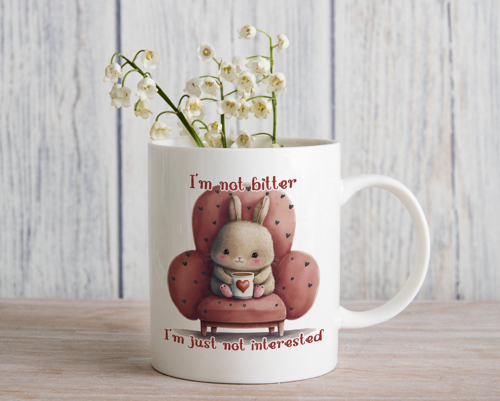 I'm not Bitter I'm Just Not Interested Novelty Mug Valentines Day Coffee Cup