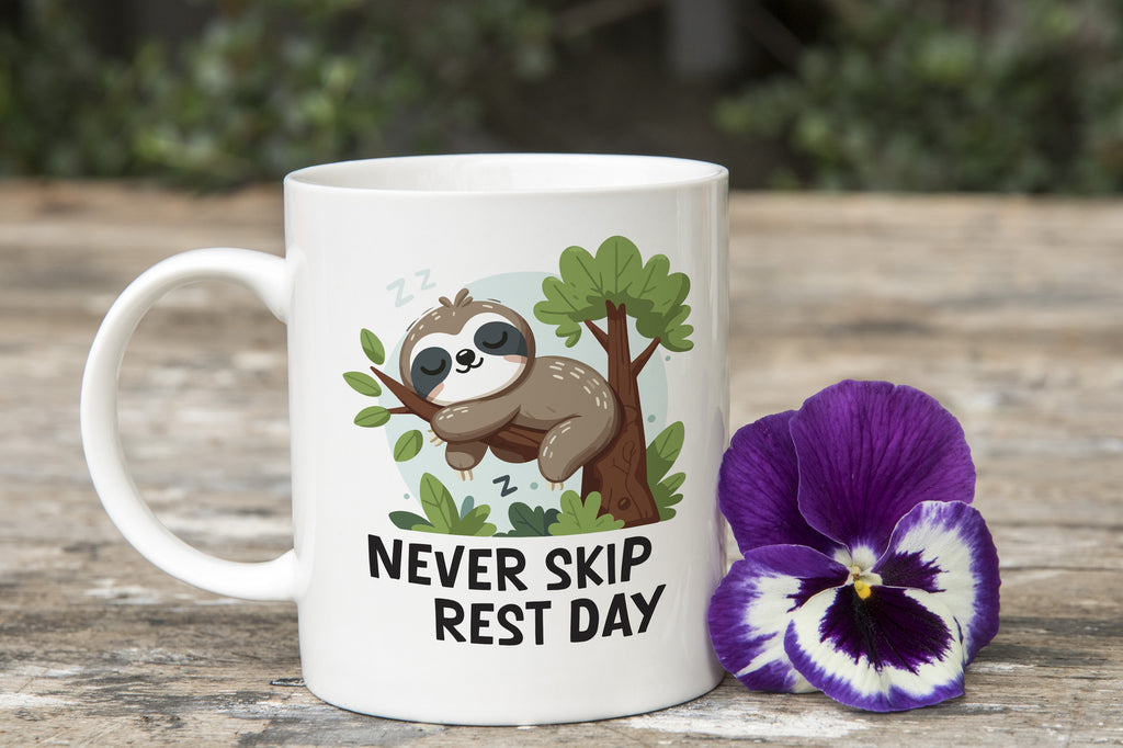 Sloth Mug Never Skip Rest Day Coffee Novelty Cup