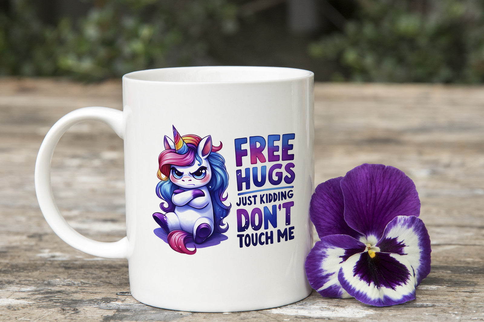 Free hugs just Kidding Don't Touch Me Novelty Mug ASD Coffee Cup
