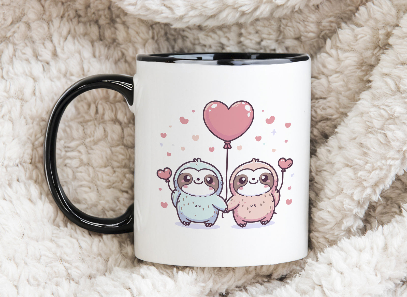 Sloth Lover Novety Mug Love Heart Balloon Coffee Cup