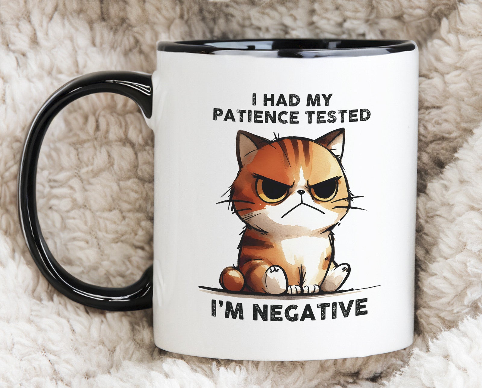 Patience tested I'm Negative Novelty Mug Sarcastic Coffee