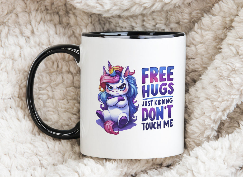 Free hugs just Kidding Don't Touch Me Novelty Mug ASD Coffee Cup