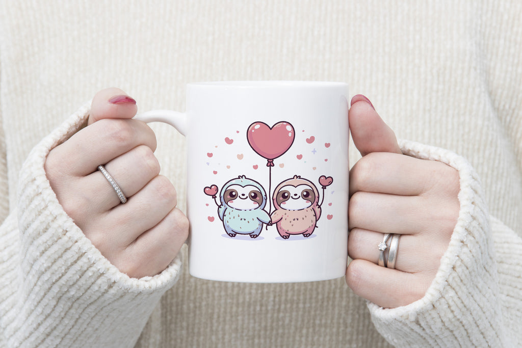 Sloth Lover Novety Mug Love Heart Balloon Coffee Cup