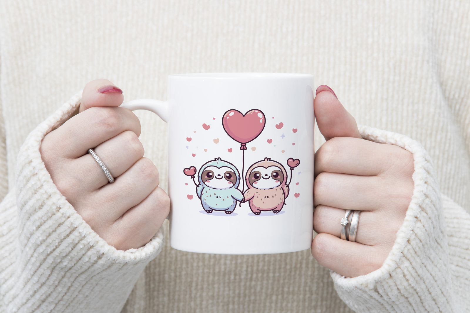 Sloth Lover Novety Mug Love Heart Balloon Coffee Cup